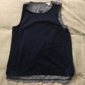 Blue gingham J. Crew factory sleeveless top